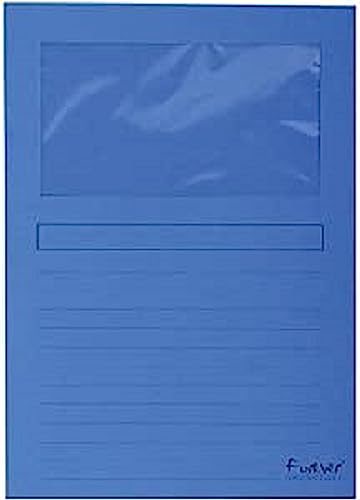 Exacompta 50102E Fenstermappen Packung, 100 Stück, mit Organisationsdruck aus Recycling-Karton 120 g, forever, Din A4, dunkelblau von Exacompta