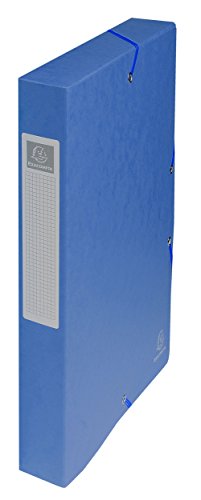 Exacompta 50402E 8er Pack Premium Sammelboxen Aufgebaut mit Gummizug 40 mm breit aus extra starkem Colorspan-Karton mit Rückenschild für DIN A4 Archivbox Heftbox Dokumentenbox Sammelmappe blau von Exacompta