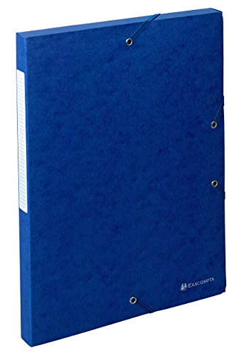 Exacompta 50702E Packung (mit 10 Archivboxen Scotten, mit Gummizugverschluß, hochwertig und nachhaltig, Rücken 25mm, 400g) blau, 10 Stück von Exacompta