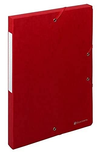 Exacompta 50705E Packung (mit 10 Archivboxen Scotten, mit Gummizugverschluß, hochwertig und nachhaltig, Rücken 25mm, 400g) rot, 10 Stück von Exacompta