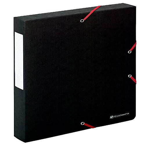 Exacompta 50811E Archivbox (Manila-Karton, Rückenetikett, Rücken 40 mm, 600 g, DIN A4) 1 Stück schwarz von Exacompta