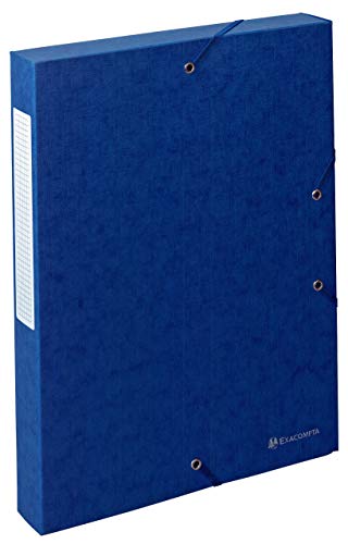 Exacompta 50812E Packung (mit 10 Archivboxen Scotten, mit Gummizugverschluß, hochwertig und nachhaltig, Rücken 40mm, 600g) blau, 10 Stück von Exacompta
