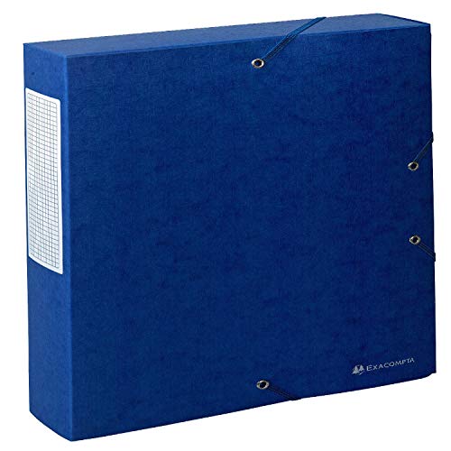 Exacompta 50912E Archivbox (Manila-Karton, Rückenetikett, Rücken 60 mm, 600 g, DIN A4) 1 Stück blau von Exacompta