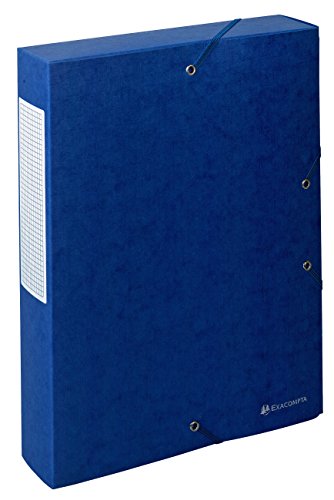 Exacompta 50912E Packung (mit 10 Archivboxen Scotten, mit Gummizugverschluß, hochwertig und nachhaltig, Rücken 60mm, 600g) blau, 10 Stück von Exacompta