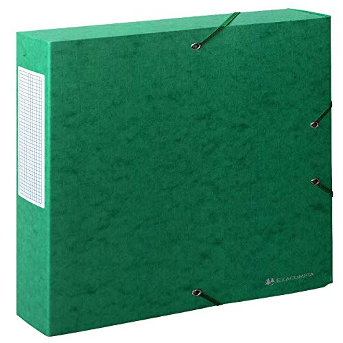 Exacompta 50913E Archivbox (Manila-Karton, Rückenetikett, Rücken 60 mm, 600 g, DIN A4) 1 Stück grün von Exacompta