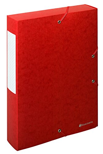 Exacompta 50915E Packung (mit 10 Archivboxen Scotten, mit Gummizugverschluß, hochwertig und nachhaltig, Rücken 60mm, 600g) rot, 10 Stück von Exacompta