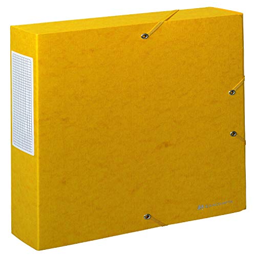 Exacompta 50919E Archivbox (Manila-Karton, Rückenetikett, Rücken 60 mm, 600 g, DIN A4) 1 Stück gelb von Exacompta