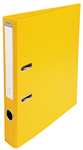 Exacompta 53549E Premium PP-Ordner Prem´Touch. 5 cm schmal DIN A4 Kunststoffbezug außen Papierbezug innen Rückenschild austauschbar Ringordner Aktenordner Briefordner Plastikordner gelb von Exacompta