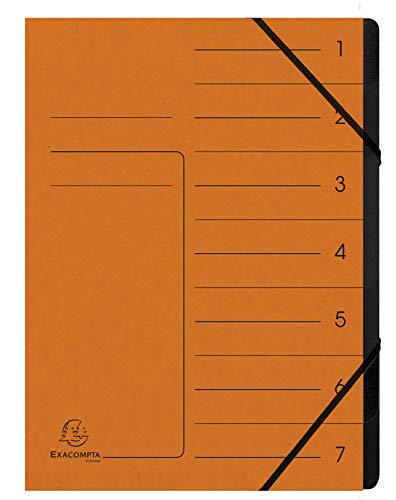 Exacompta 540704E Premium Ordnungsmappe geheftet. Aus extra starkem Colorspan-Karton DIN A4 7 schwarze Fächer und 2 Gummizüge mit Organisationsdruck Ringmappe Register-Mappe orange Exacompta 540704E Premium Ordnungsmappe geheftet. Aus extra starkem Colorspan-Karton DIN A4 7 schwarze Fächer und 2 Gummizüge mit Organisationsdruck Ringmappe Register-Mappe orange von Exacompta
