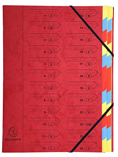 Exacompta 54245E Premium Ordnungsmappe aus extra starkem Colorspan-Karton DIN A4 24 vollfarbige bunte Fächer mit Organisationsdruck Ringmappe Register-Mappe rot Exacompta 54245E Premium Ordnungsmappe aus extra starkem Colorspan-Karton DIN A4 24 vollfarbige bunte Fächer mit Organisationsdruck Ringmappe Register-Mappe rot von Exacompta