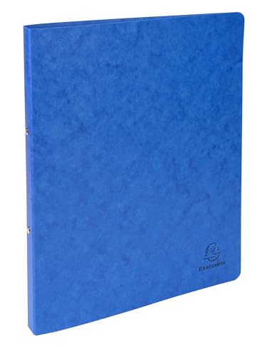 Exacompta 54252E – Karton mit 10 Ordnern aus Glanz-Karton, 2 runde Ringe, Durchmesser 15 mm, Rücken 20 mm, Außenmaße 32 x 25 cm, A4-Format, Blau von EXACOMPTA