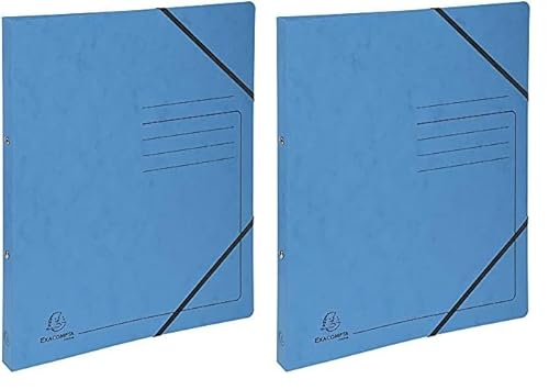 Exacompta 542562E Ringhefter mit Gummizug. Aus extra starkem Colorspan-Karton 2 Ring-Mechanik DIN A4 Füllhöhe 14 mm türkis Ring-mappe Ringbuch Hefter (Packung mit 2) von Exacompta