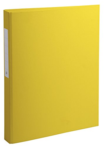 Exacompta 54386E Ringbuch 2 Ringe Füllhöhe 25mm, Rücken 40mm, aufgeklebtes Rückenschild, für DIN A4 Kunststoffbezug aussen und innen, gelb von Exacompta