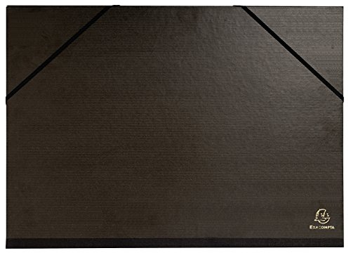 Exacompta 548015E Zeichenmappe (mit Gummizug und 3 klappen für format Din A3, Kraft, 32 x 45 cm) schwarz von Exacompta