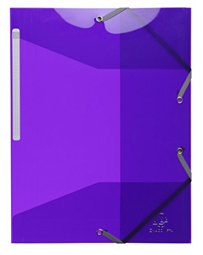 Exacompta 55676E Packung mit 15 Sammelmappen Iderama PP 500µ, Gummizug, 3 Klappen, 24x32 cm ideal für einen sicheren Transport Ihrer Dokument in Format DIN A4, violett , 15 Stück (1er Pack) von Exacompta