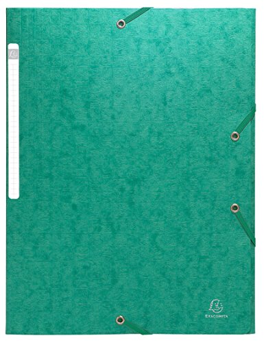 Exacompta 55753E 10er Pack Einschlagmappe Scotten aus Colorspan-Karton DIN A4 mit 2 Gummizügen und 3 Klappen und Beschriftungsetikett grün Sammelmappe Dokumentenmappe Exacompta 55753E 10er Pack Einschlagmappe Scotten aus Colorspan-Karton DIN A4 mit 2 Gummizügen und 3 Klappen und Beschriftungsetikett grün Sammelmappe Dokumentenmappe von Exacompta