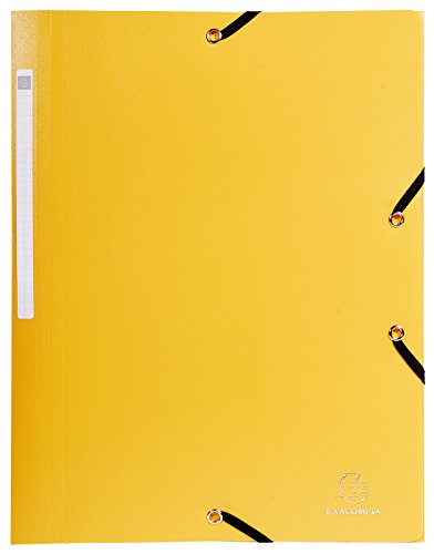 Exacompta 55809E Packung (mit 10 Sammelmappen aus PP mit 3 Klappen, Gummizug, blickdicht, ideal für Ihre Dokumente DIN A4) 10 Stück gelb von Exacompta