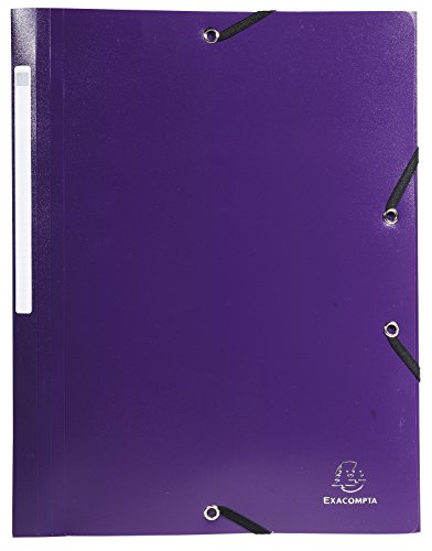Exacompta 55818E Packung (mit 10 Sammelmappen aus PP mit 3 Klappen, Gummizug, blickdicht, ideal für Ihre Dokumente DIN A4) 10 Stück violett von Exacompta