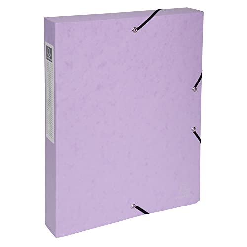 Exacompta 59550E Premium Sammelbox Aquarel aufgebaut mit Gummizug 25 mm breit aus Colorspan-Karton mit Rückenschild für DIN A4 Archivbox Heftbox Dokumentenbox Zeichenbox 1 Stück Zufallsfarbe von Exacompta