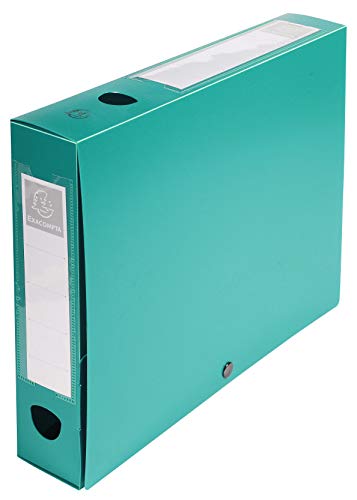 Exacompta 59633E Archivbox (mit Druckknopf, PP, Rücken 60mm, DIN A4) 1 Stück grün von Exacompta