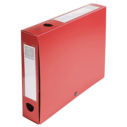 Exacompta 59635E Archivbox (mit Druckknopf, PP, Rücken 60mm, DIN A4) 1 Stück rot von Exacompta