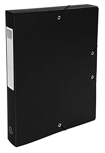 Exacompta 59781E Packung (mit 8 Archivboxen aus PP, 700µ, 24 x 32cm, ideal für Ihre Dokumente in Format DIN A4, Rücken 40mm) schwarz, 8 Stück von Exacompta