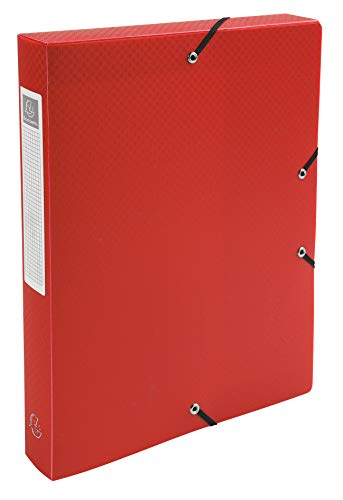 Exacompta 59785E Packung (mit 8 Archivboxen aus PP, 700µ, 24 x 32cm, ideal für Ihre Dokumente in Format DIN A4, Rücken 40mm) rot, 8 Stück von Exacompta
