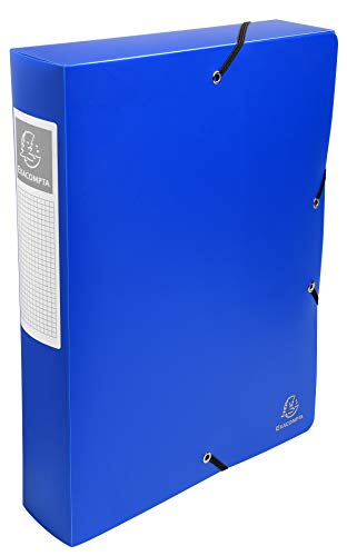 Exacompta 59882E Archivbox Exabox aus PP mit etikett 700µ, rücken 60 mm blickdicht, Din A4, blau von Exacompta