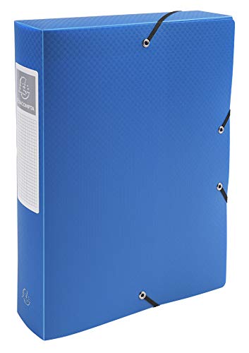 Exacompta 59882E Packung (mit 8 Archivboxen aus PP, 700µ, 24 x 32cm, ideal für Ihre Dokumente in Format DIN A4, Rücken 60mm) dunkelblau, 8 Stück von Exacompta