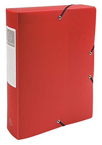 Exacompta 59885E Packung (mit 8 Archivboxen aus PP, 700µ, 24 x 32cm, ideal für Ihre Dokumente in Format DIN A4, Rücken 60mm) rot, 8 Stück von Exacompta