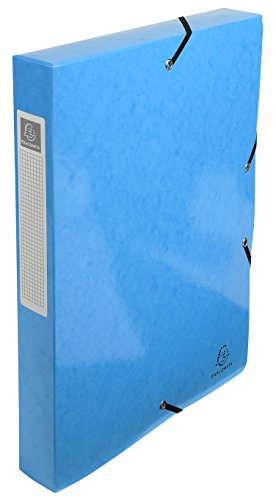 Exacompta 59927E (Archivboxen Iderama, 24 x 32 cm, mit Gummizug, mit Rückenetikett, 40 mm Rücken) hellblau, 1 Stück von Exacompta