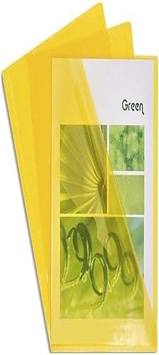 Exacompta 661235E 100er Pack PVC-Kunststoff Aktenhüllen. Für DIN A4 transparent glasklar gelb oben und seitlich offen Plastikhülle Klarsichthülle für Büro und die mobile Organisation von Exacompta