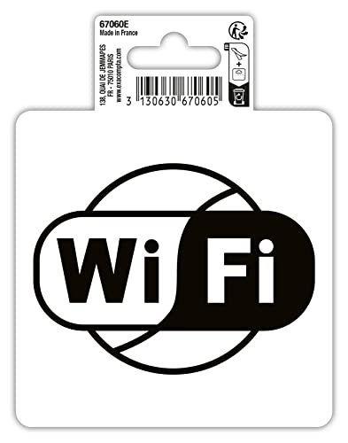 Exacompta 67060E Free Wifi Klebeschild 10x10cm Schwarz-Weiß aus UV-beständigem PVC Hinweisschild Schilder Warnhinweis Sticker Aufkleber Türschild Exacompta 67060E Free Wifi Klebeschild 10x10cm Schwarz-Weiß aus UV-beständigem PVC Hinweisschild Schilder Warnhinweis Sticker Aufkleber Türschild von Exacompta