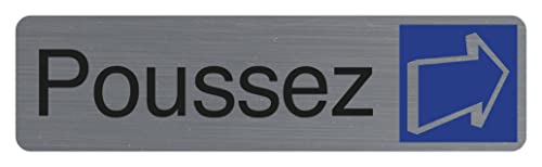 Exacompta - 67155E - 1 Türschild selbstklebend Schieben - Wandschild bedruckt - auf allen Untergründen - Aluminium Optik gebürstet - Maße: 16,5 x 4,4 cm Exacompta - 67155E - 1 Türschild selbstklebend Schieben - Wandschild bedruckt - auf allen Untergründen - Aluminium Optik gebürstet - Maße: 16,5 x 4,4 cm von Exacompta
