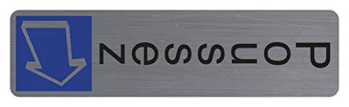 Exacompta - 67157E - 1 Türschild senkrecht schiebbar - Wandschild bedruckt - auf allen Untergründen - Aluminium Optik gebürstet - Maße: 4,4 x 16,5 cm von Exacompta