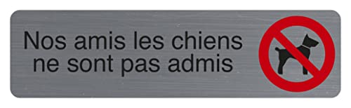 Exacompta - 67176E - 1 Türschild selbstklebend Unsere Freunde werden nicht zugestimmt - auf allen Untergründen - Aluminium gebürstet - Maße: 16,5 x 4,4 cm von Exacompta