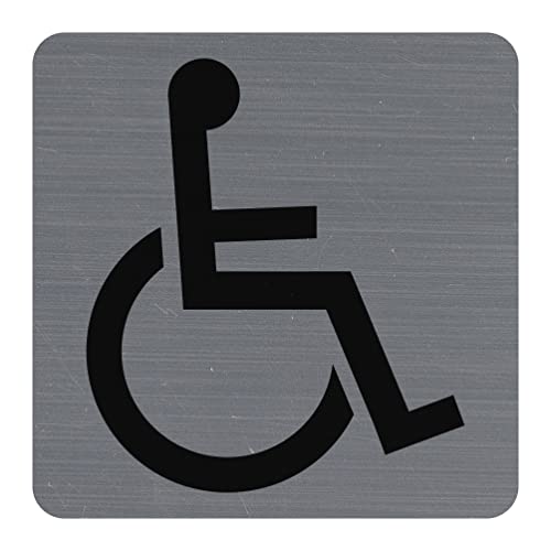 Exacompta - 67191E - 1 Türschild selbstklebend Handicapés Logo - Wandschild bedruckt - auf allen Untergründen - Aluminium gebürstet - Maße: 7,5 x 7,5 cm Exacompta - 67191E - 1 Türschild selbstklebend Handicapés Logo - Wandschild bedruckt - auf allen Untergründen - Aluminium gebürstet - Maße: 7,5 x 7,5 cm von Exacompta