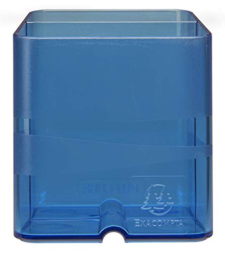 Exacompta 67760D 10er Pack Premium Stiftehalter Pen-Cube mit 2 Fächern für mehr Ordnung auf dem Schreibtisch Stifteköcher Stiftebox Aufbewahrungsbox Organizer königsblau transluzent von Exacompta