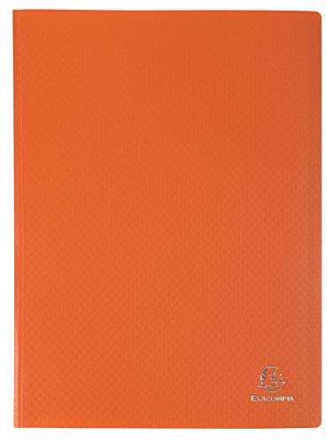 Exacompta 88224E Sichtmappe Opak PP blickdicht, 24 x 32 cm, für DIN A4, 20 Kristallhüllen, hohe Transparenz, 1 Stück, orange von Exacompta