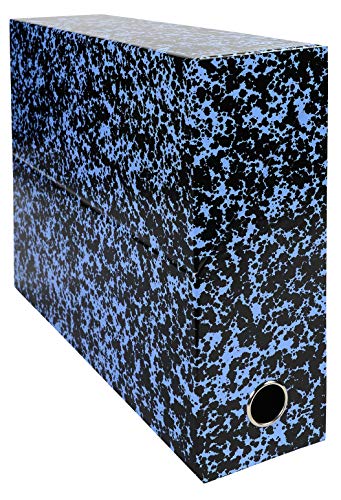 Exacompta 89722E Packung mit 5 Transferboxen Annonay, aus lackiertem Papier, robust und strapazierfähig, Rücken 90mm, 24 x 32 cm, Ideal für Ihre Dokumente in Format DIN A4, Blau, 5 Stück von Exacompta