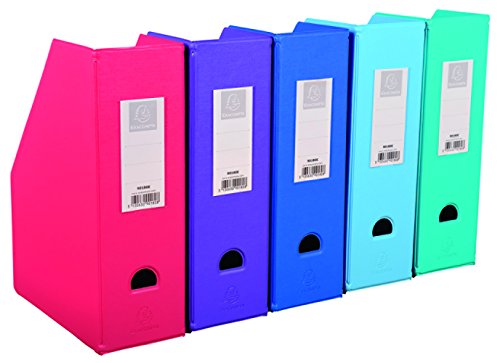 Exacompta 90180E 10er Pack Stehsammler für DIN A4 mit Rückenetikett. Farbig sortiert 70mm breit, ideal zur Aufbewahrung von Zeitschriften oder Katalogen Zeitschriftensammler von Exacompta