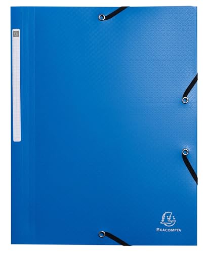 Exacompta - Art.-Nr. 55702E – Packung mit 10 Gummizugmappen von Opak – Hüllen mit 3 Klappen – aus recyceltem Polypropylen – Maße 24 x 32 cm für Dokumente im A4-Format – Hellblau von Exacompta