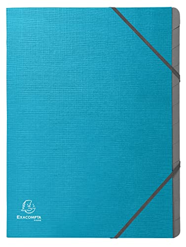 Exacompta - Art.-Nr. 56652E – 1 Fächermappe mit 3 Klappen mit Gummibändern Teksto – bedrucktes Deckblatt zur Identifizierung des Inhalts – 12 Fächer – Format 24,5 x 32 cm für A4 – türkis Exacompta - Art.-Nr. 56652E – 1 Fächermappe mit 3 Klappen mit Gummibändern Teksto – bedrucktes Deckblatt zur Identifizierung des Inhalts – 12 Fächer – Format 24,5 x 32 cm für A4 – türkis von Exacompta