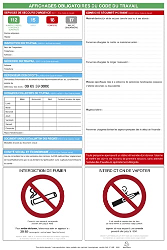Exacompta - Artikelnummer: 67130E - 1 Schild zur Anzeige des Arbeitscodes, laminiert, Maße des Panels: 40 x 60 cm von Exacompta