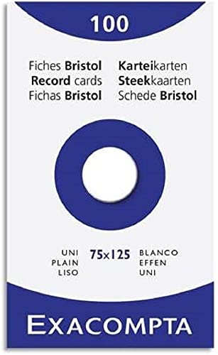Exacompta Bristol Karteikarten Glatt 75 x 125 mm weiß Exacompta Bristol Karteikarten Glatt 75 x 125 mm weiß von Exaclair