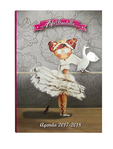 Exacompta Fifi Bastille Schülerkalender, Tageskalender, August 2017 bis Juli 2018, 12 x 17 cm, Motiv: Tänzerin, grau von Exacompta