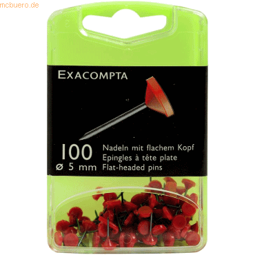 Exacompta Flachkopfnadeln 5mm VE=100 Stück rot von Exacompta