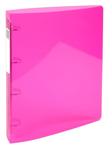 Exacompta Iderama 51774E – Karton mit 10 Ordnern – 4 runde Ringe 30 mm – Rücken 40 mm – Außenmaße 32 x 26,8 cm – DIN A4 Maxi – Rosa von Exacompta