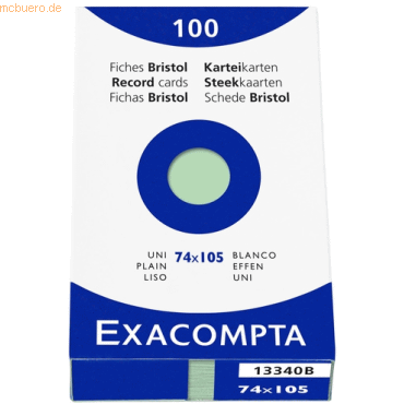 Exacompta Karteikarten A7 blanko grün VE=100 Stück Exacompta Karteikarten A7 blanko grün VE=100 Stück von Exacompta