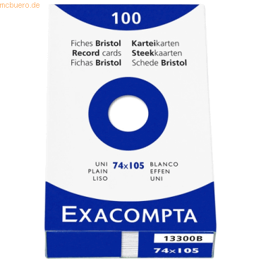 Exacompta Karteikarten A7 blanko weiß VE=100 Stück von Exacompta
